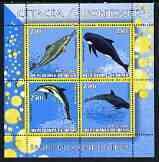 BENIN - 2003 - World Fauna #20,Whales & Dolphins-Perf 4v Sheet-MNH-Private Issue