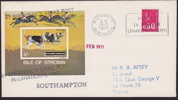 GB 1971 Post Office Strike mail cover to France.............................5453