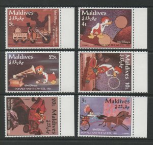 Thematic Stamps Others - MALDIVES 1995 DONALD WHEEL disney short 6v mint