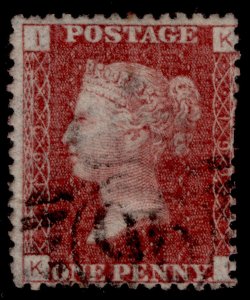 GB QV SG44, 1d lake-red PLATE 199, FINE USED. KI