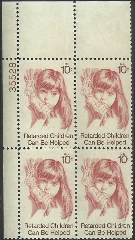 # 1549 MINT NEVER HINGED ( MNH ) Plate Block RETARDED CHILDREN