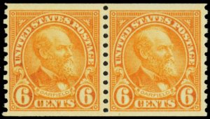 723, Mint VF NH 6¢ Pretty Coil Pair - Stuart Katz