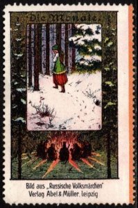 Vintage Germany Poster Stamp The Months Image From Russian Folk Tales