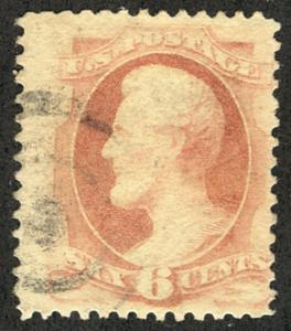 US #186 VF JUMBO, used, faintly canceled, FANCY TARGET, SUPER SELECT! Wow!!