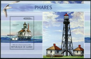 Guinea Lighthouses Stamps 2013 MNH Boston Light Sanibel Lighthouse 1v S/S