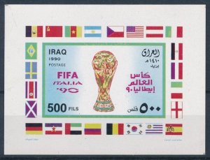[117793] Iraq 1990 World Cup Football Soccer Souvenir Sheet MNH