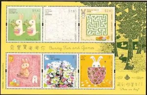 2007 HONG KONG CHILDRENS STAMP-RABBITS MS OF 6V