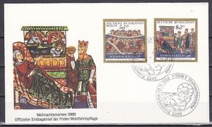 Germany. Scott cat. B674, 9nb265. Christmas issue First day cover..^