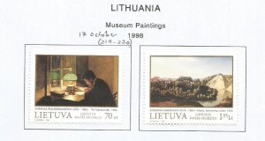 LITHUANIA - 1998 - Museum Paintings - Perf 2v Set - M L H