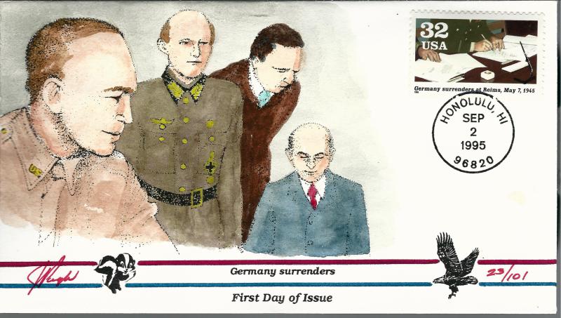 Beautiful Pugh Designed FDC WWII Germany Surrenders  #23 of 101