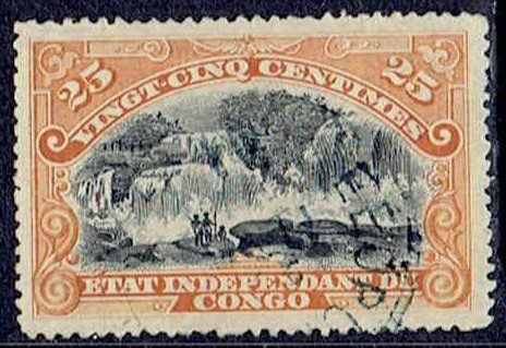 Belgian Congo, Scott #20; 25c Inkissi Falls, Used