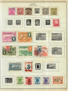 Cuba Stamp Collection On Album Pages Mixed Condition Lot