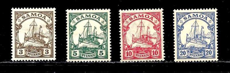 German Occupied Samoa Scott #57-60 Mint Hinged