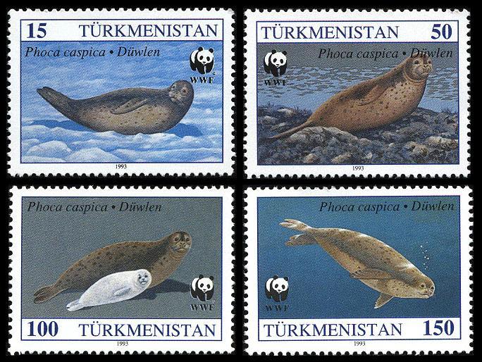 Turkmenistan WWF Caspian Seal 4v SG#32-35 SC#35-38 MI#30=34