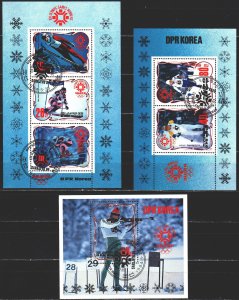 North Korea. 1984. bl174-76. Sarajevo Winter Olympics. USED.