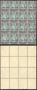 KUT SG23s KEVII 4a Wmk Mult Crown opt Specimen (locally) U/M BLOCK of SIXTEEN