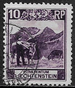 Liechtenstein #96 Used Stamp - Mountain Cattle