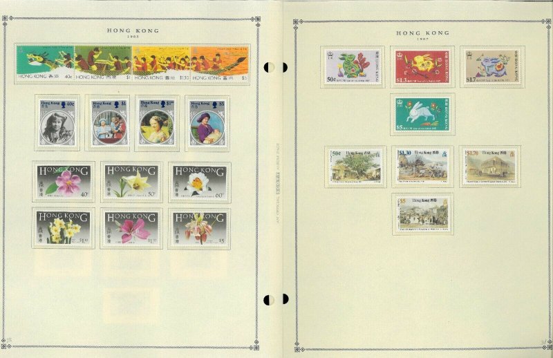 Hong Kong 1863-1997 MNH, LH & U Hinged & in Mounts on Scott International Pgs.