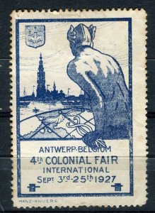 BELGIUM; 1927 early Antwerp Colonial Fair Special Stamp Mint value