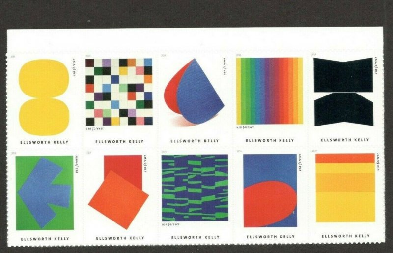 5382 - 91 Ellsworth Kelly US Top Block Of 10 Mint/nh FREE SHIPPING