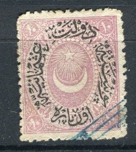 TURKEY; 1876 classic Duloz Optd. issue fine used SHADE OF 10pa. value