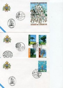 SAN MARINO GROUP OF SIX  1997 OFFICIAL FIRST DAY COVERS 