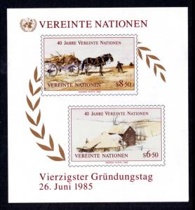 UN Vienna 54 Anniversary Souvenir Sheet MNH VF