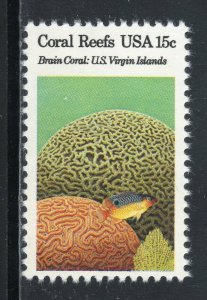 1827  * BRAIN CORAL ~ U.S. VIRGIN ISLANDS *  U.S. Postage Stamp MNH