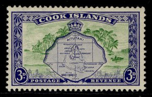 COOK ISLANDS GVI SG153, 3d green & ultramarine, VLH MINT.