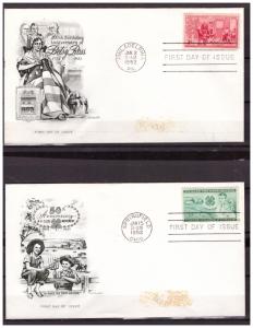 USA 1952 Lot of 2 FDC's