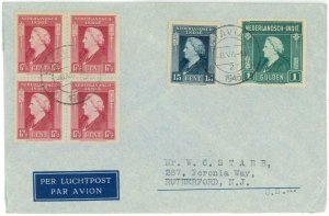 93659  - DUTCH INDIES  - POSTAL HISTORY - Nice Franking on AIRMAIL COVER to USA