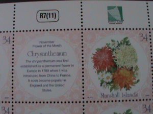 ​MARSHALL ISLAND-2001-SC#768-COLORFUL LOVELY CHRYSANTHEMUM-VF-MNH-SHEET