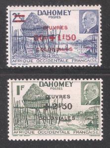 French Colonial Dahomey 1944,Vichy Gov Petain,Sc B14A-B14B,VF MH*OG (FC-4)