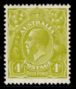 AUSTRALIA GV SG102, 4d yellow-olive, M MINT. Cat £35. 