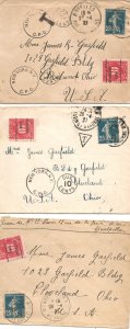 Six envelopes addressed to Mrs. James Garfield from France !4