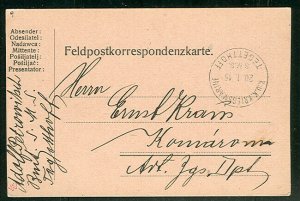 1915, Hungary Naval card, ship ‘TEGETTHOFF’, manuscript return address, VF