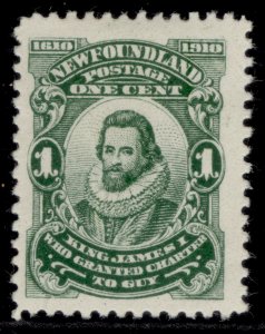 CANADA - Newfoundland EDVII SG95, 1c green, M MINT. Cat £19. PERF 12 