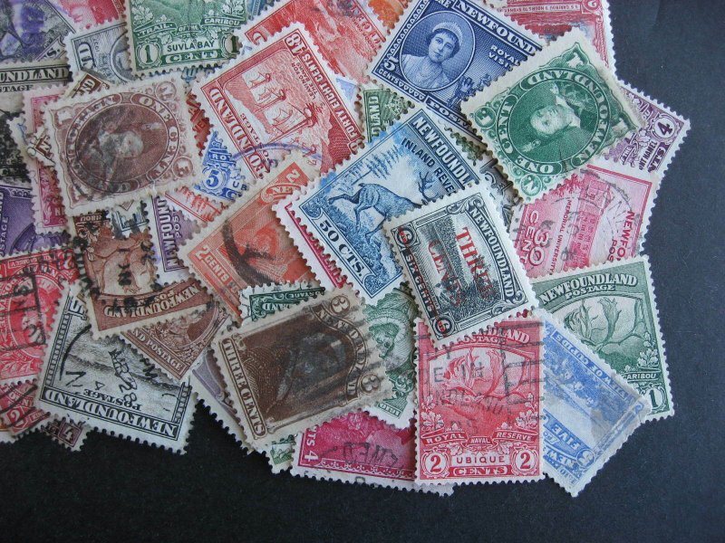 Newfoundland collection of 105 (not face) different used, includes shades