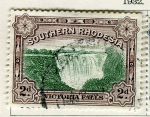 RHODESIA; 1932 early Victoria Falls issue fine used 2d. value