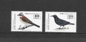 BIRDS - CHILE #1271-72a (DATED 2000) MNH