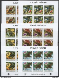 Imperforate 2003 S. Tome & Principe New Fauna Dinosaurs Minerals 6Set ** Kv024
