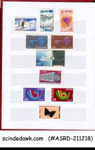 COLLECTION OF FRENCH ANDORRA STAMPS FROM 1966-1996 IN SMALL STOCK BOOK