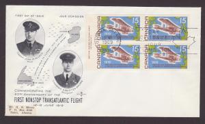 Canada 494 Plate Block FDC Planes