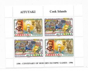 Aitutaki 1996 Modern Olympic Games Centenary Sheet Sc 519a MNH C4