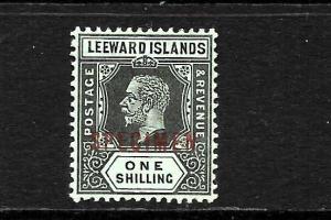 LEEWARD ISLANDS 1912-22   1/-     KGV     MLH  SPECIMEN  SG 54bs