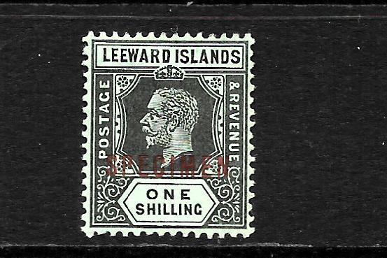 LEEWARD ISLANDS 1912-22   1/-     KGV     MLH  SPECIMEN  SG 54bs