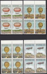 Central African Republic -1983 Manned Flight Bicentenary bloc of 4 - MNH (543)