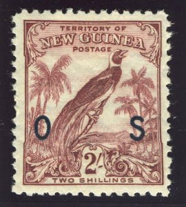 New Guinea 1932 Birds of Paradise Official 2s dull lake VFM. SG O53. Sc O34.