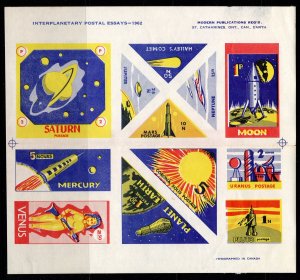 1962 Cinderella Interplanetary Postal Essay Sheets 1962 Seattle World’s Fair MNH