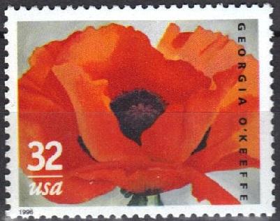 #3069, Single. \Georgia O'Keeffe\  .32 MNH